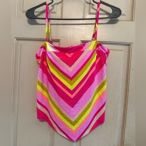 Trina Turk WALTZ BANDEAU TANKINI - Size 8 - Multi-Color Stripe